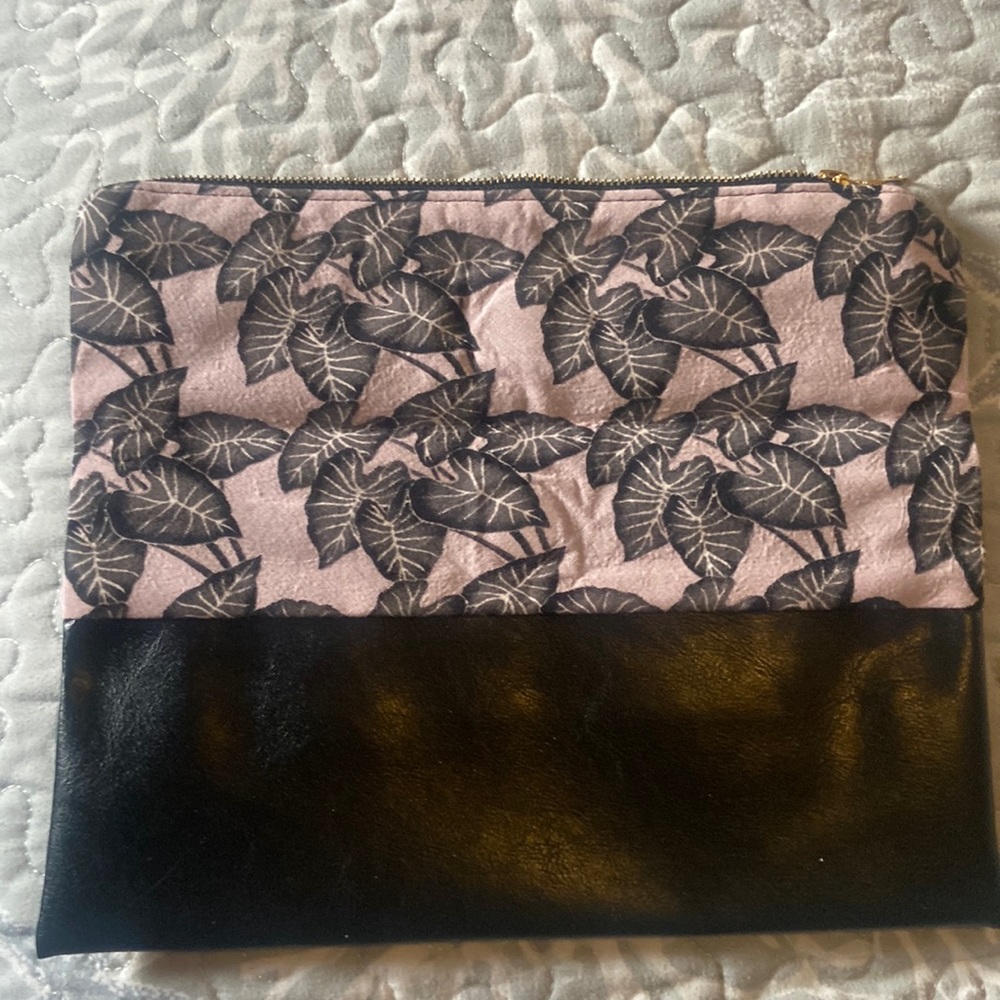 Handmade Acacia print clutch